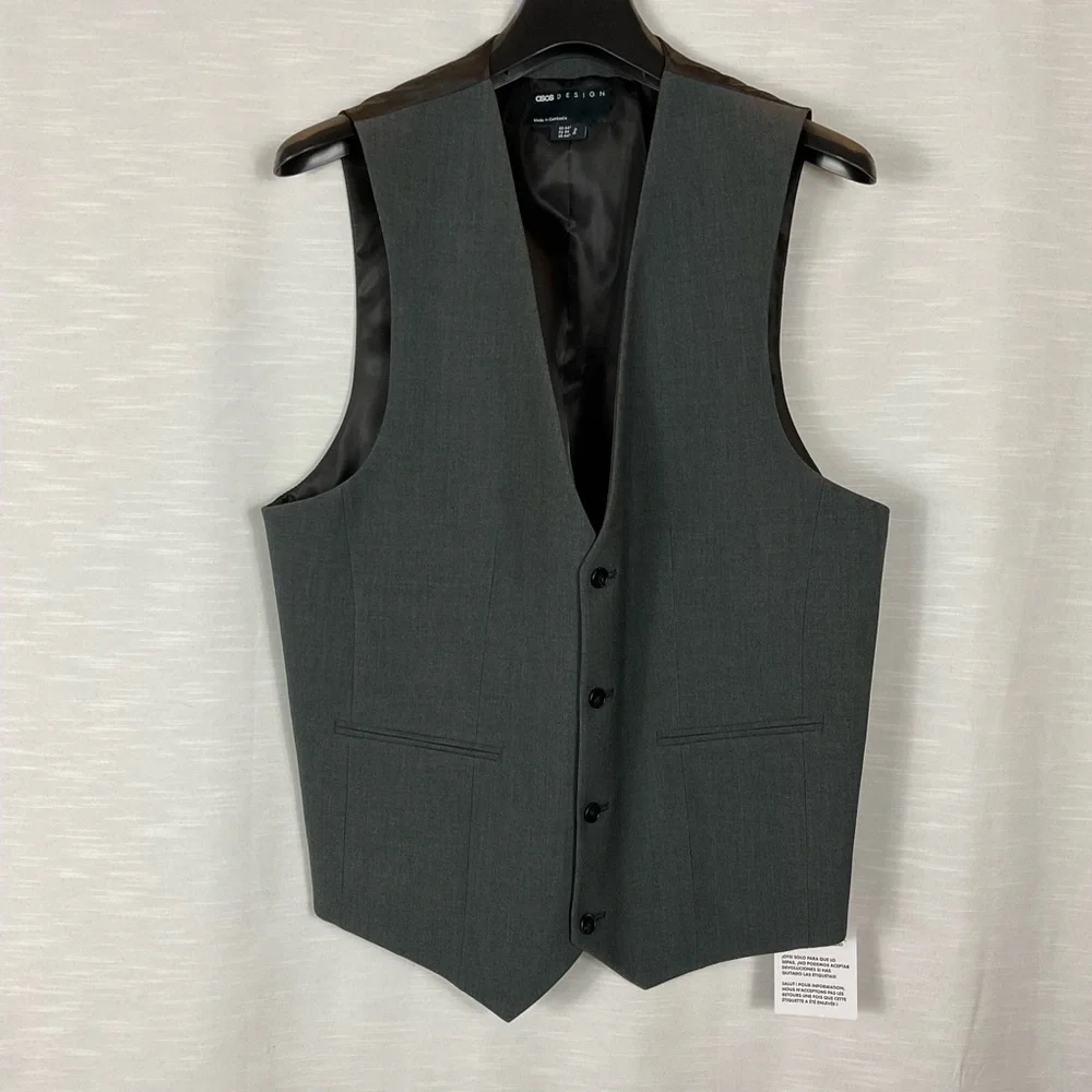 ASOS DESIGN super skinny vest in charcoal